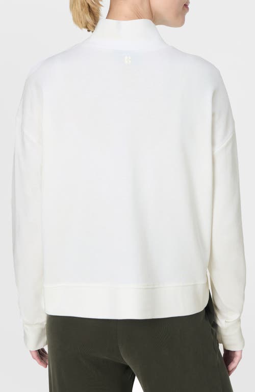 Sweaty Betty After Class Cotton Turtleneck Crop Sweatshirt In White