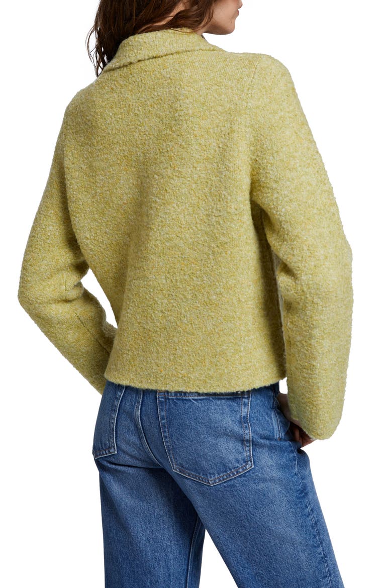 Collared Short Jacket, Alternate, color, GREEN TWEED