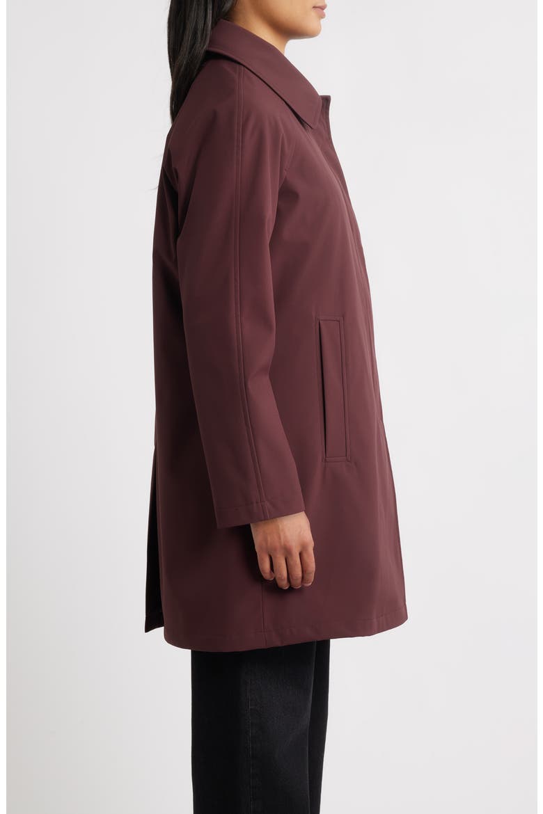 Heritage Bonded Trench Raincoat with Removable Hood, Alternate, color, BLACK CHERRY