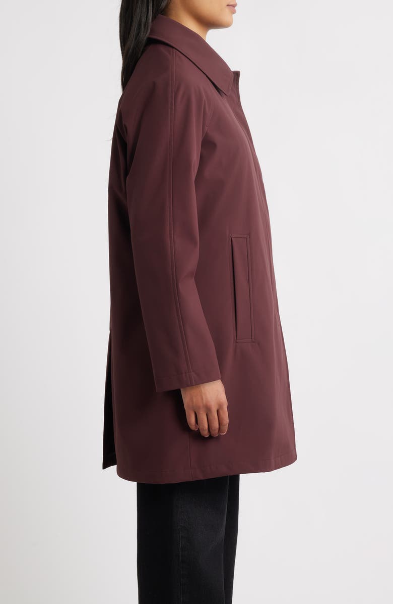 London Fog Heritage Bonded Trench Raincoat with Removable Hood, Alternate, color, Black Cherry