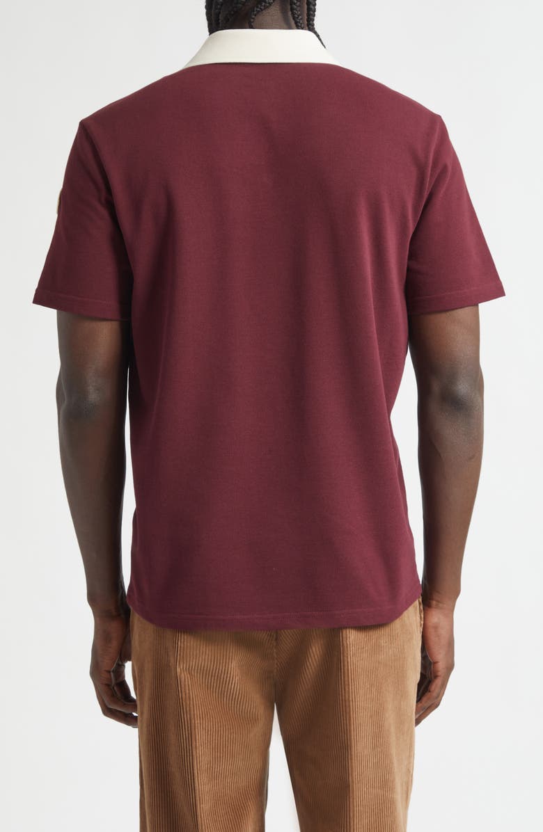 Moncler Logo Patch Cotton Piqué Polo, Alternate, color, Port Royale