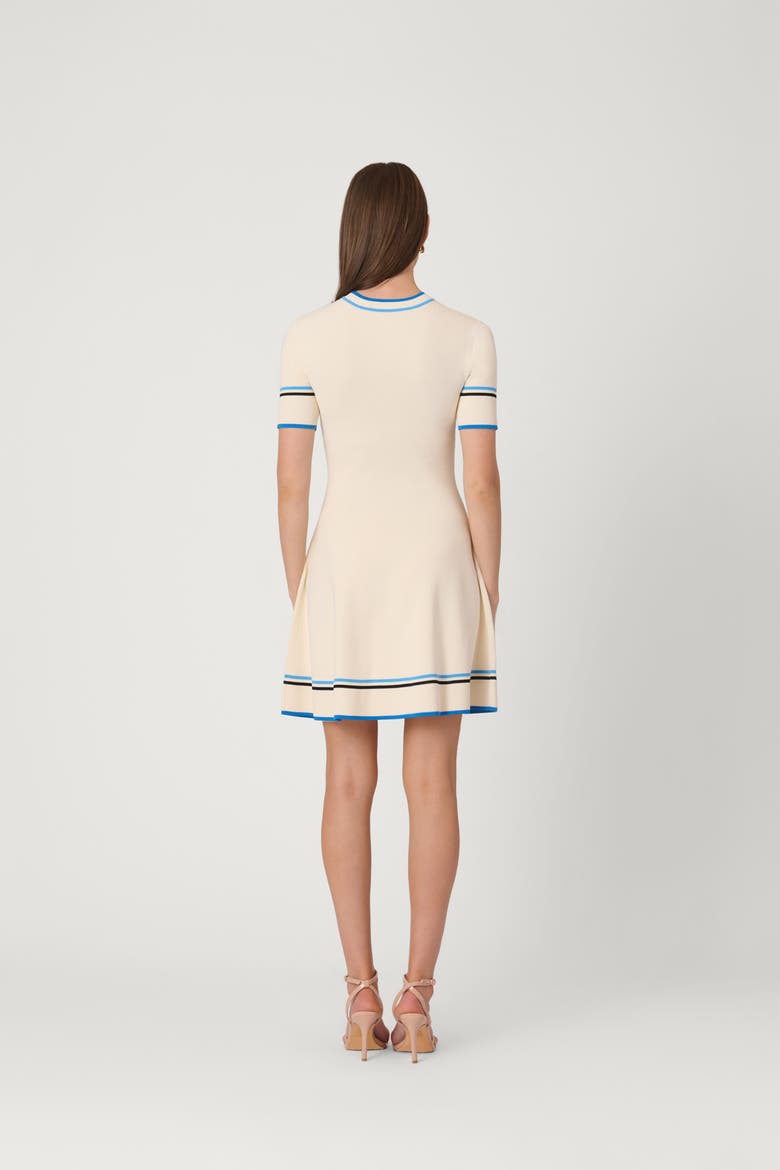 Contrast Border Knit Kate Dress, Alternate, color, Ivory