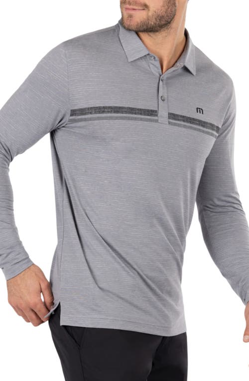Travismathew Heater 2.0 Stretch Long Sleeve Golf Polo In Heather Medium Grey