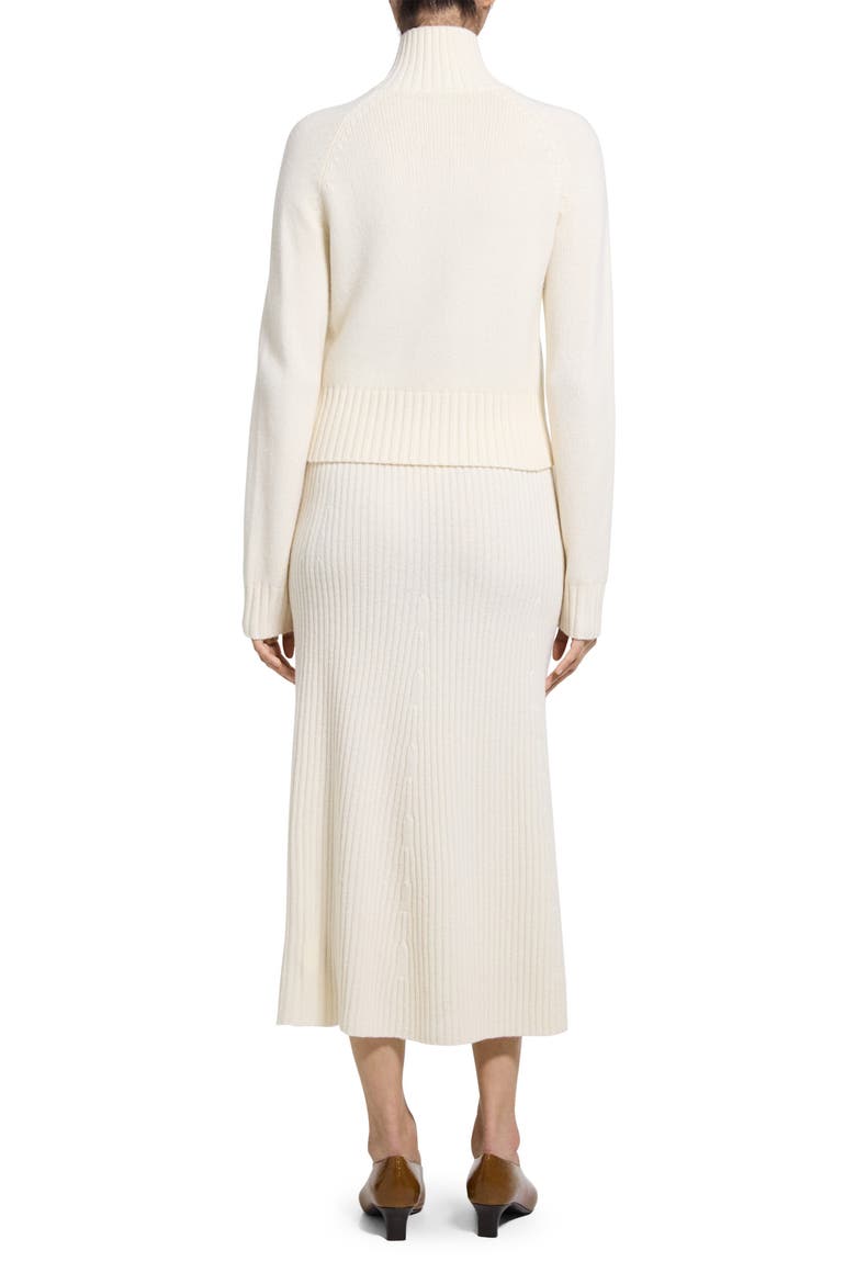 Raglan Zip Wool & Cashmere Cardigan, Alternate, color, IVORY