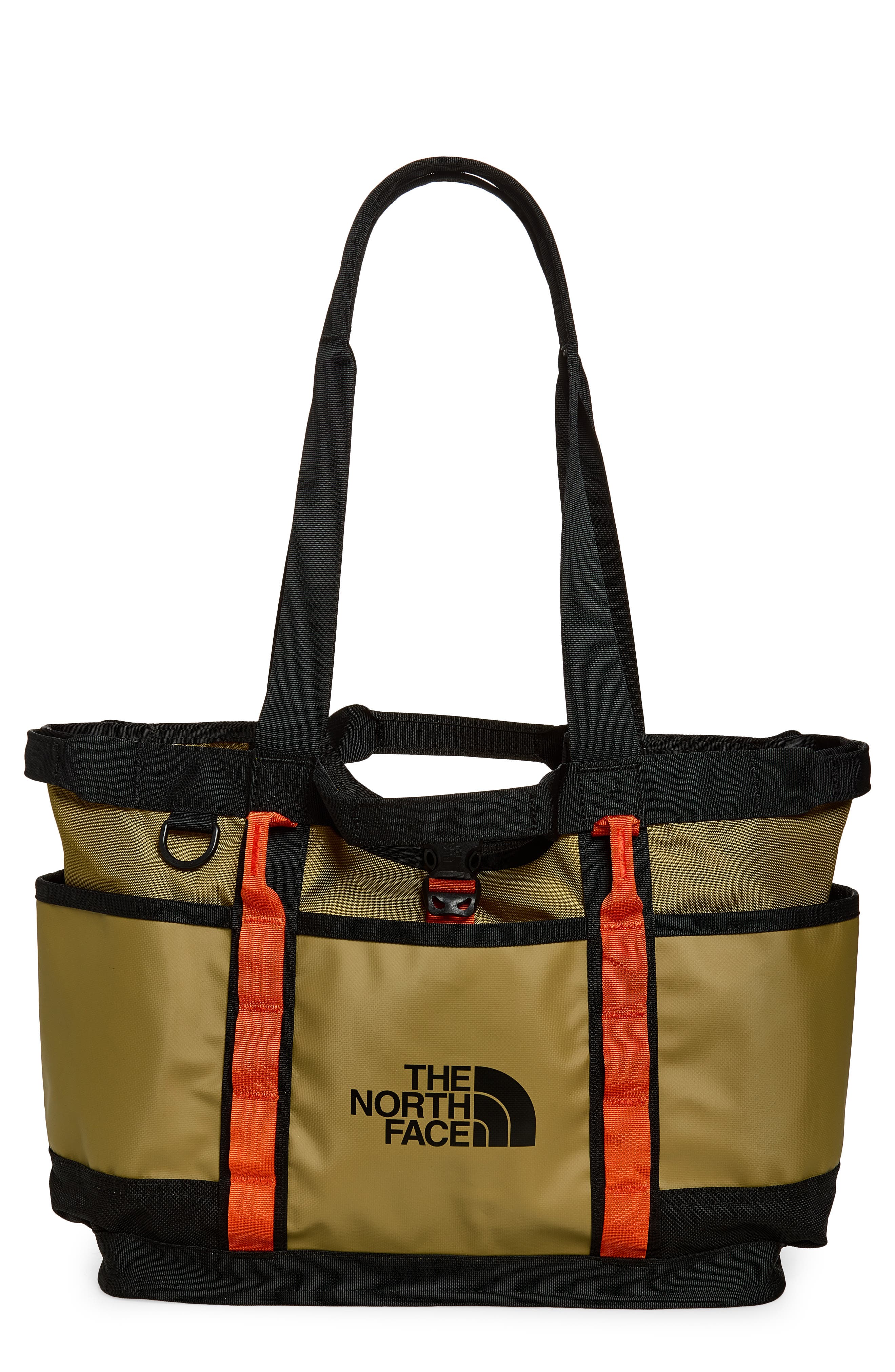 The North Face Base Camp Utility Tote, Main, color, Cedar/ Tnf Black/ Lava Red