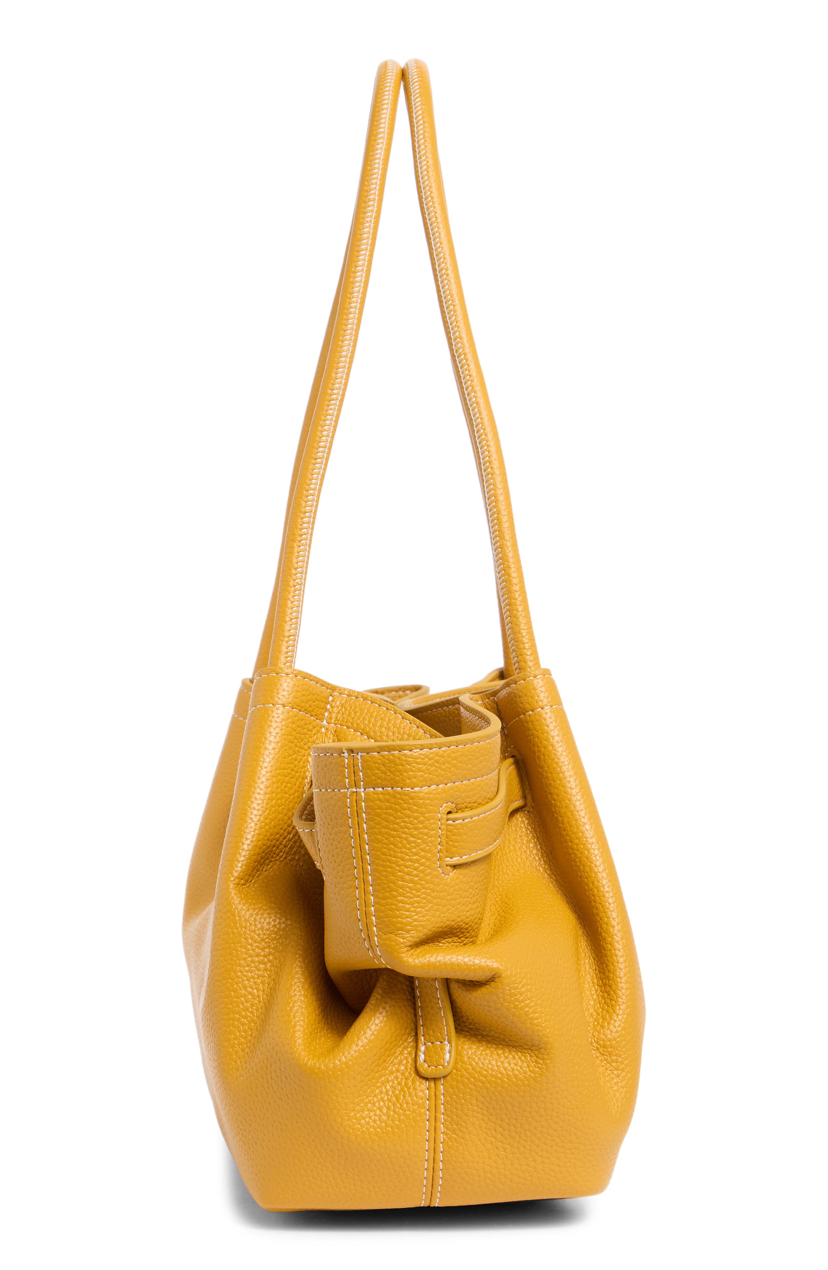 Hana Wide Faux Leather Tote Bag, Alternate, color, GINGER YELLOW