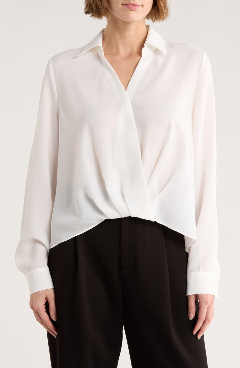 Gemma + Jane Crossover Long Sleeve High-Low Top, Main, color, White
