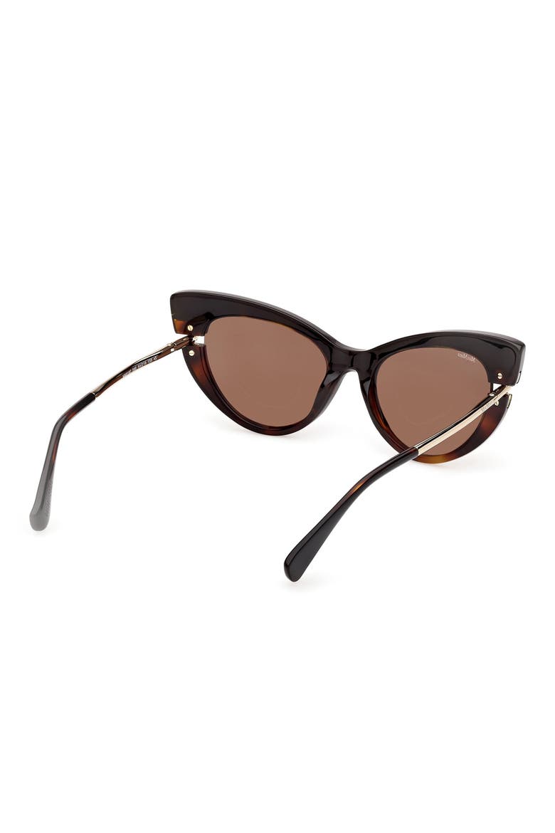 56mm Cat Eye Sunglasses, Alternate, color, BLACK HAVANA PALE GOLD / BROWN