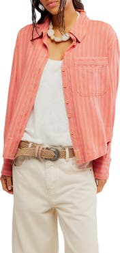 Free People Laurel Linen Blend Button-Up Shirt