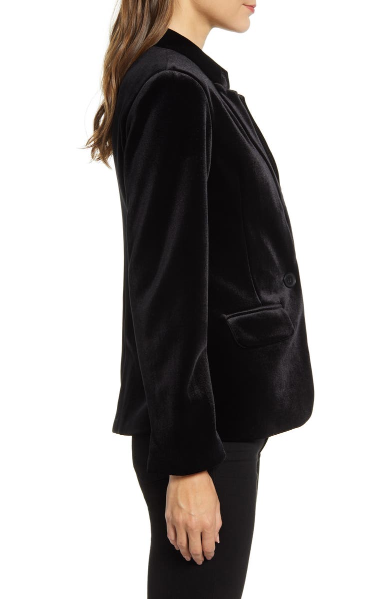 GIBSONLOOK Gibson x Hi Sugarplum! Holiday Mimi Velvet Blazer, Alternate, color, Black