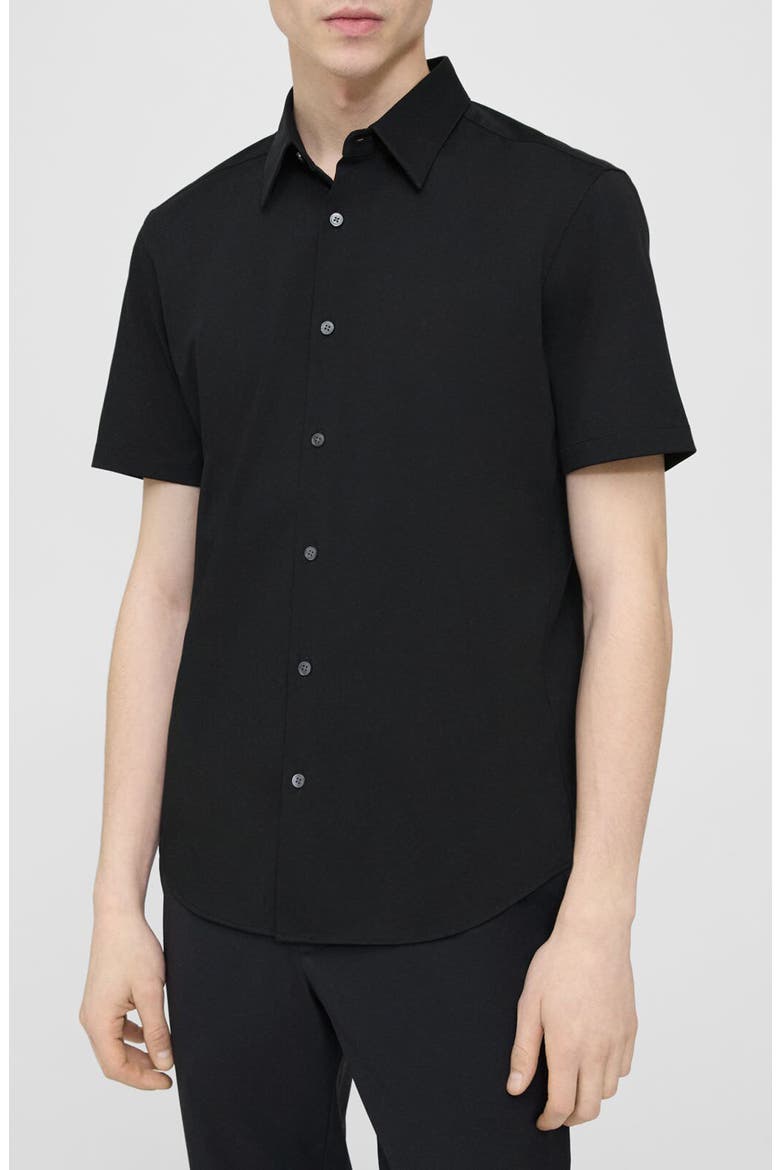 Irving Short Sleeve Button-Up Shirt, Alternate, color, BLACK