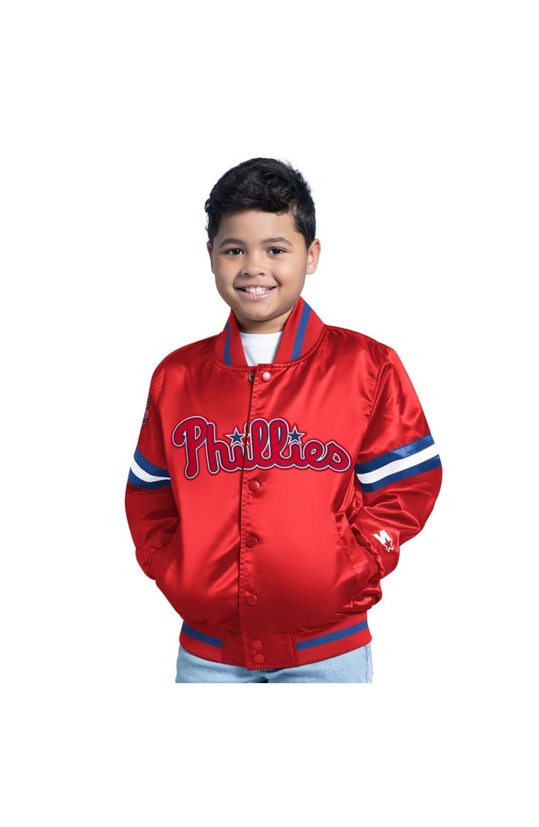 STARTER Youth Starter Red Philadelphia Phillies Scrimmage Full-Snap Varsity Jacket, Alternate, color, Red