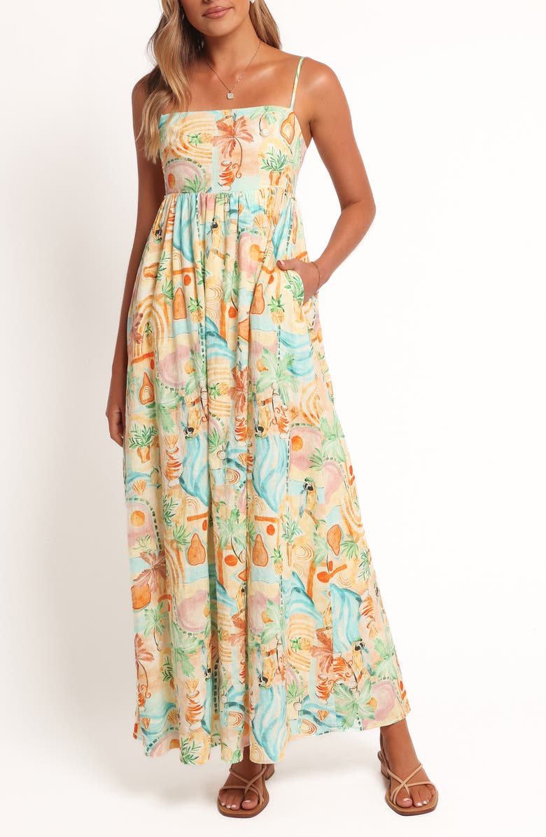 Petal & Pup Odessa Print Maxi Dress, Main, color, Golden Palm