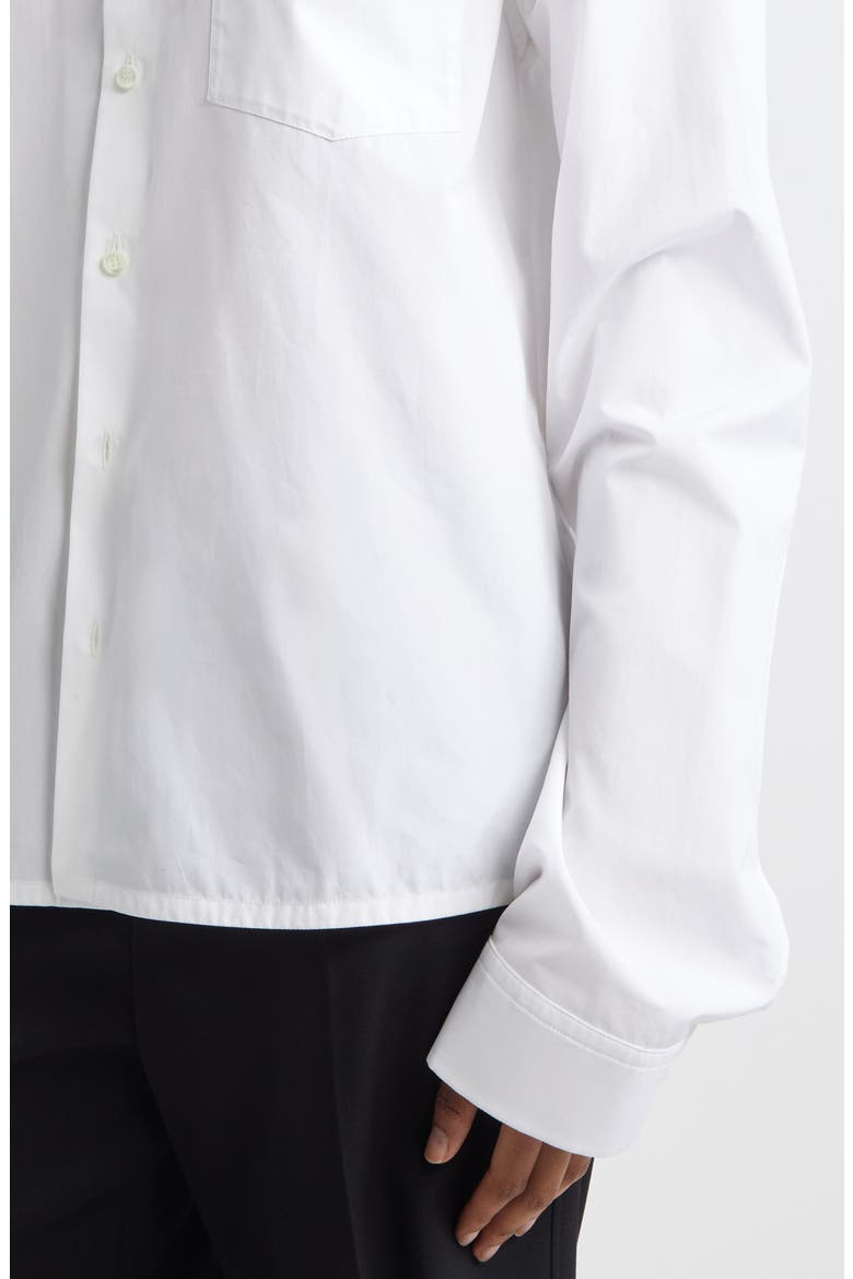 Cotton Button-Up Shirt, Alternate, color, WHITE POPELINE