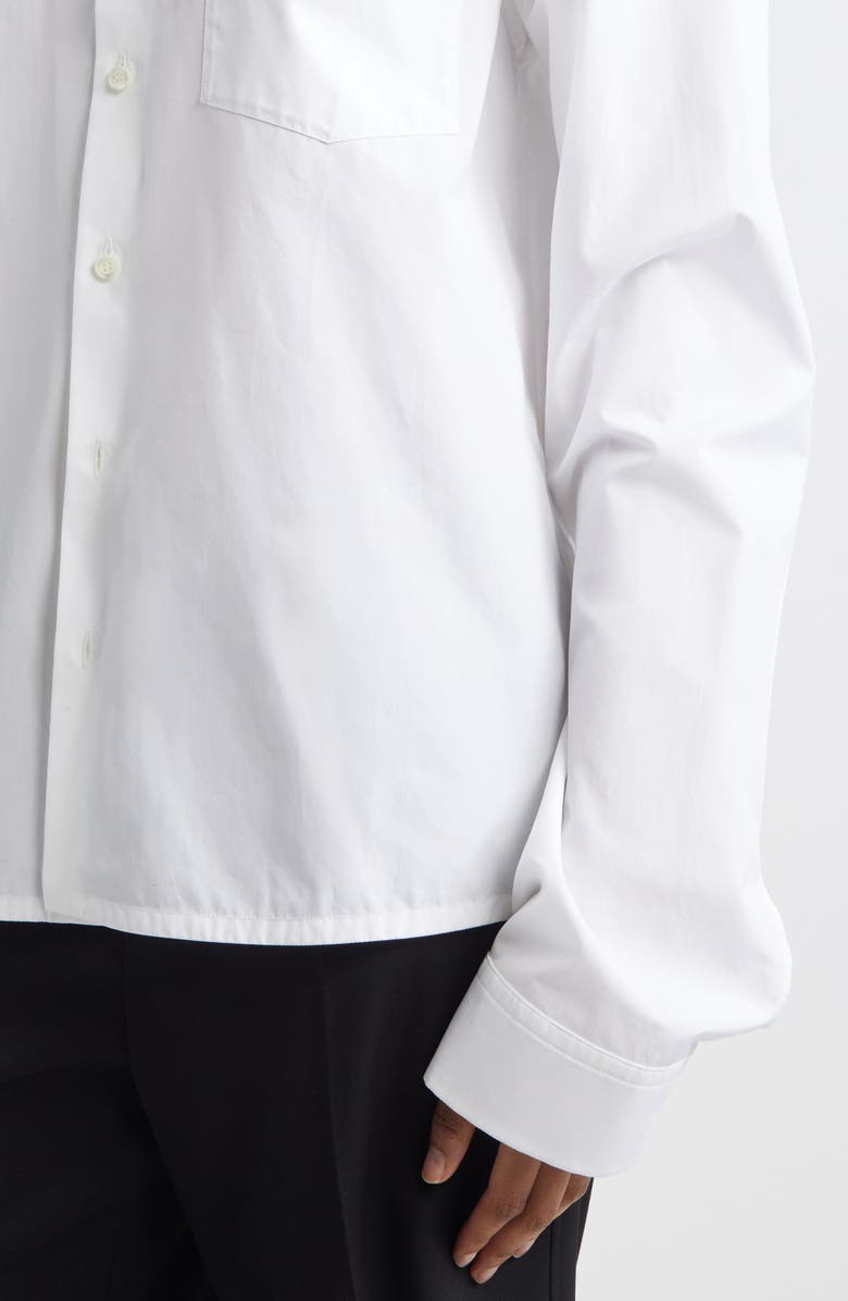 RIER Cotton Button-Up Shirt, Alternate, color, White Popeline