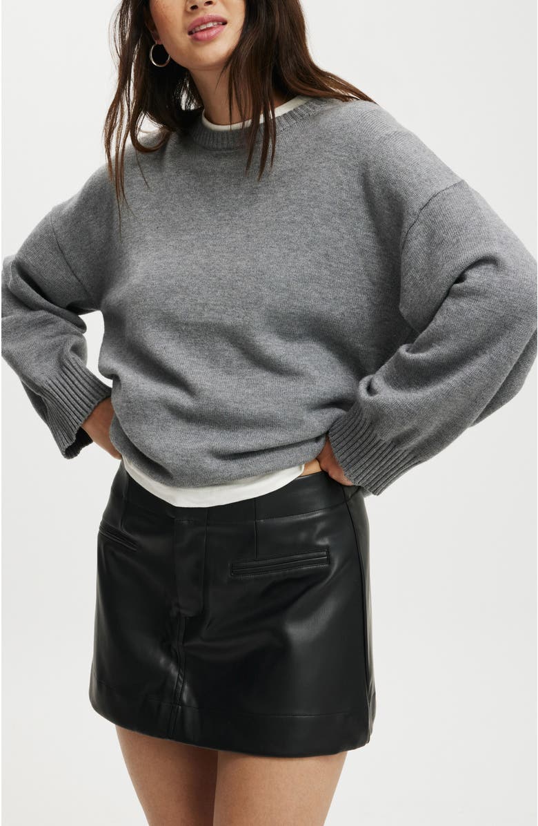 Cotton On Women's Faux Leather Mini Skirt Nth, Alternate, color, 