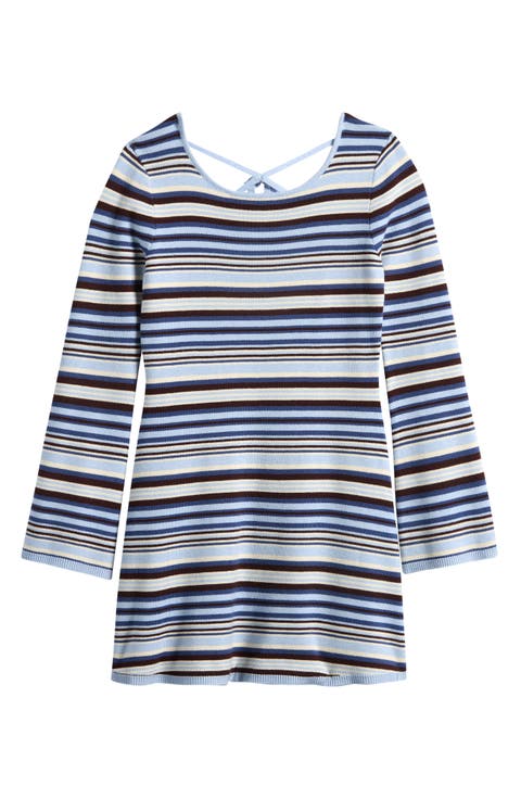 Kids' Striped Long Sleeved Dress