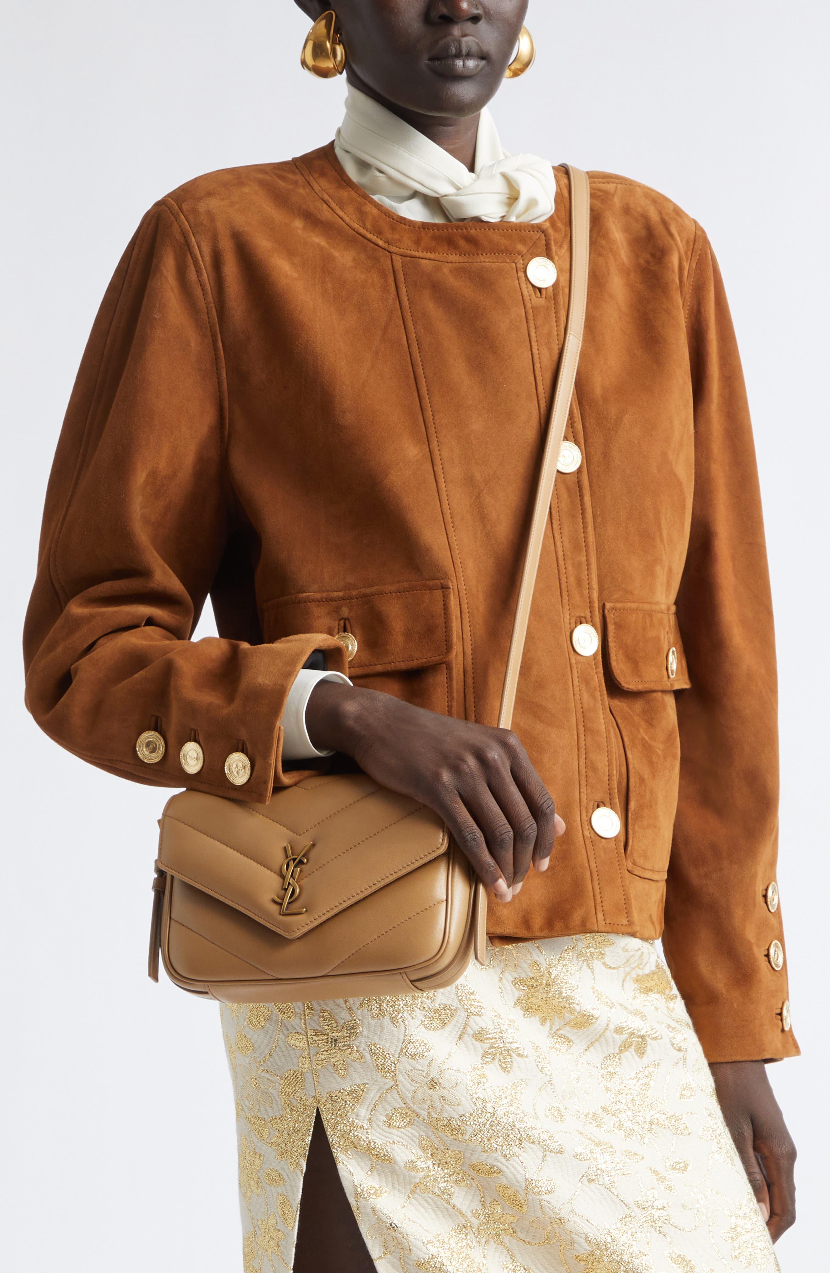 Toy Loulou Quilted Leather Shoulder Bag, Alternate, color, NATURAL TAN