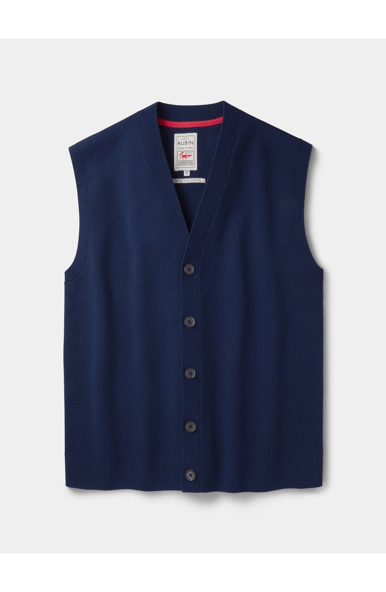 Aubin Portman 100% Wool Waistcoat, Alternate, color, Navy