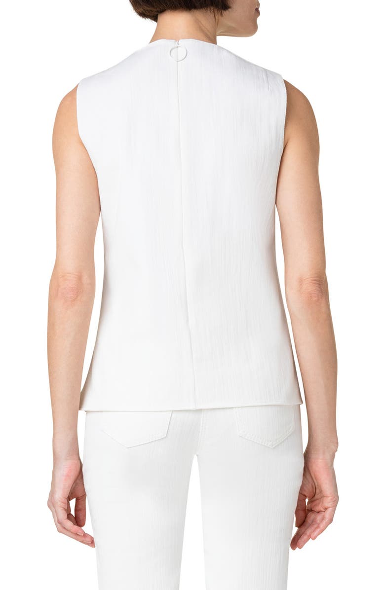 Akris punto Fringe Stretch Denim Blouse, Alternate, color, 