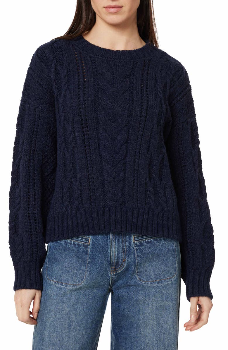 Habitual Cable Stitch Sweater, Main, color, Dark Navy