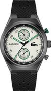 Lacoste Line Racer Black Multifunction Silicone Strap Watch, 43mm