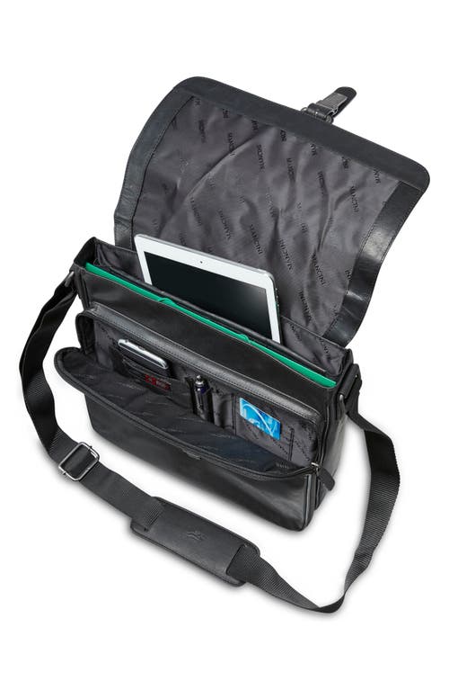 Mancini Leather Laptop Messenger Bag In Black