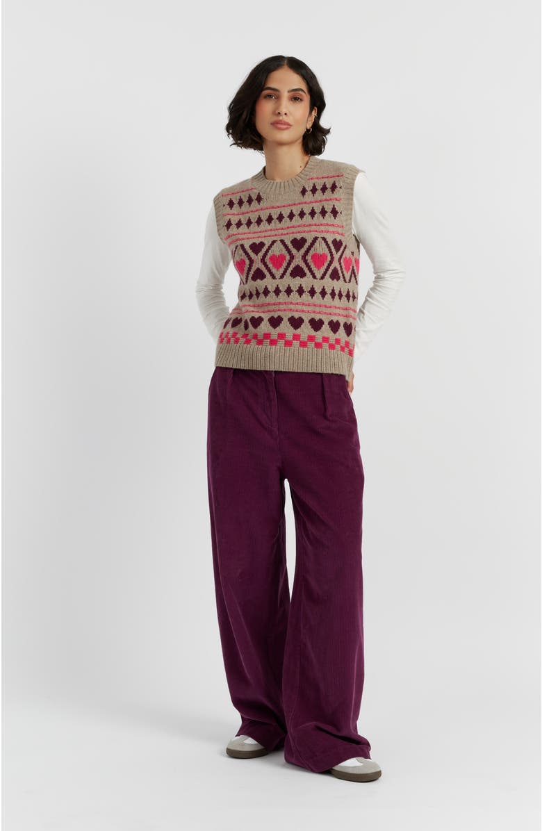 Chinti & Parker Wool Cashmere Hearts and Diamonds Tank, Alternate, color, Warm Oatmeal