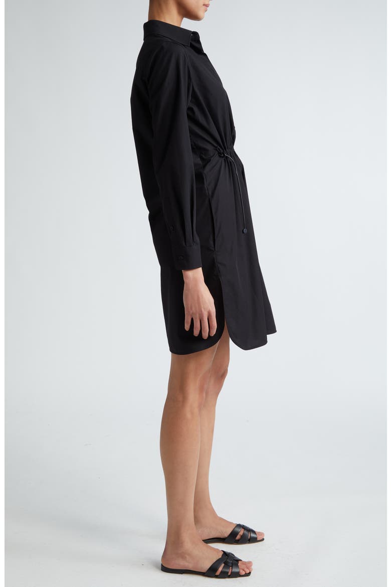 Gathered Poplin Shirtdress, Alternate, color, BLACK