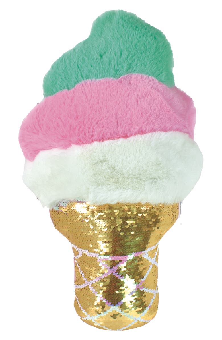 Iscream Ice Cream Cone Reversible Sequin Pillow, Main, color,