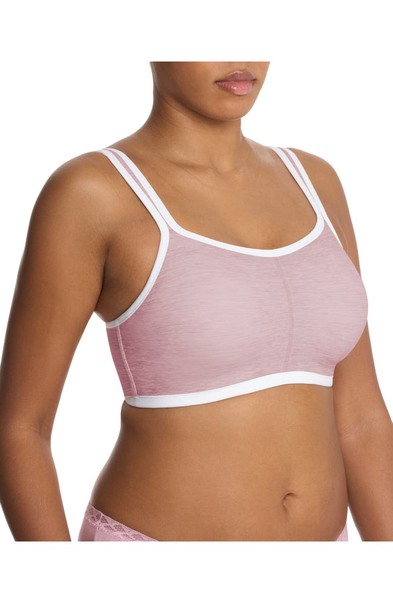 Natori Yogi Convertible Sports Bra, Alternate, color, Pink Velvet Heather/Lght Ivory