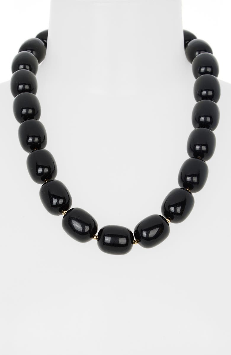 Kenneth Jay Lane Black Bead Necklace, Alternate, color, Black
