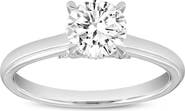 LuvMyJewelry 14K White Gold Round Cut Lab Grown Diamond Hidden Halo Engagement Ring - 1.23 ctw