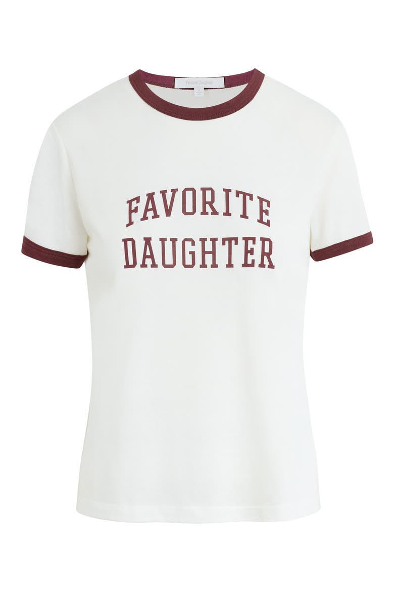 Logo Ringer T-Shirt, Alternate, color, WHITE/ BURGUNDY