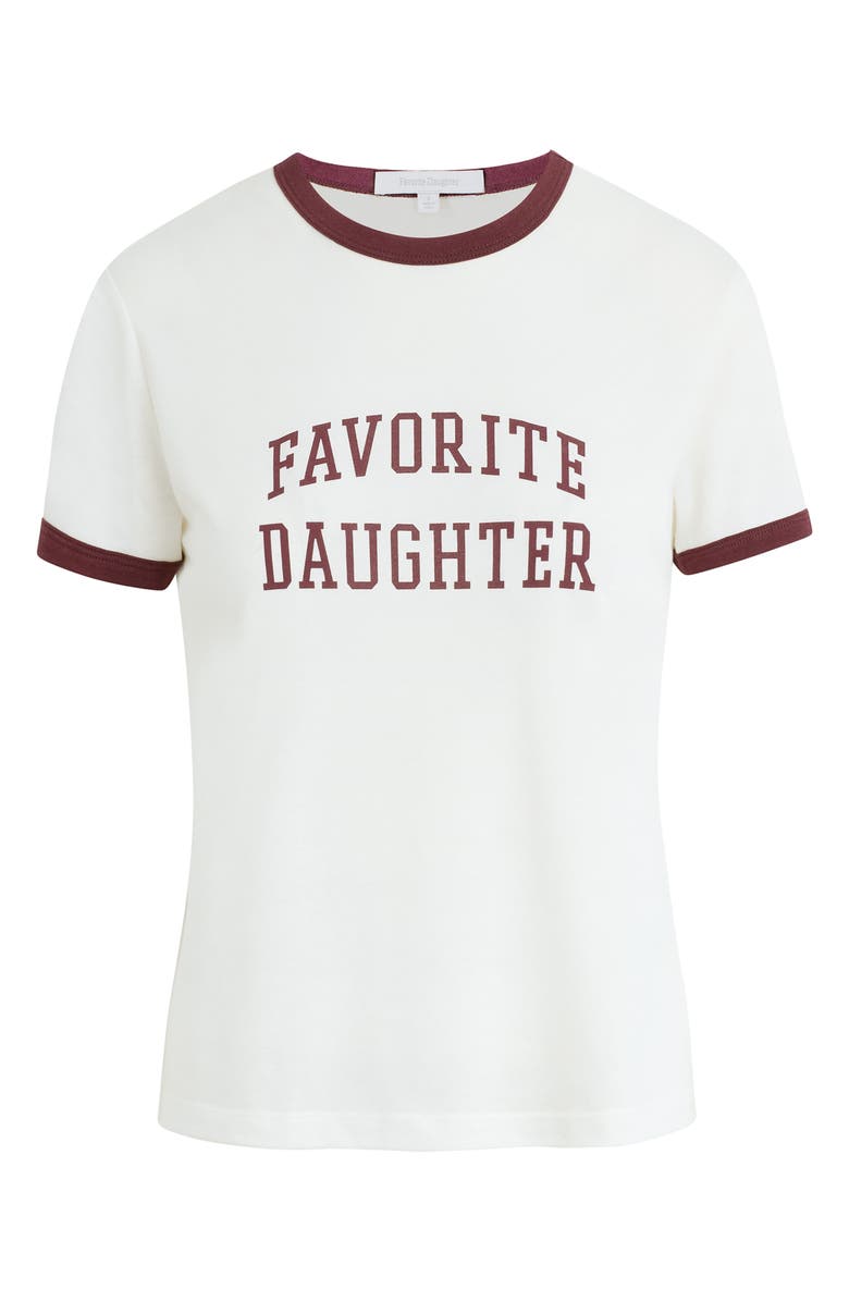 Favorite Daughter Logo Ringer T-Shirt, Alternate, color, White/ Burgundy