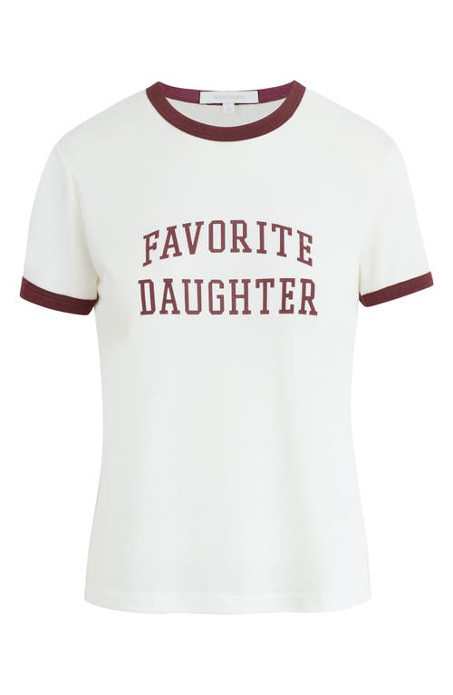 Favorite Daughter Collegiate Ringer Tee In White Burgundy In White