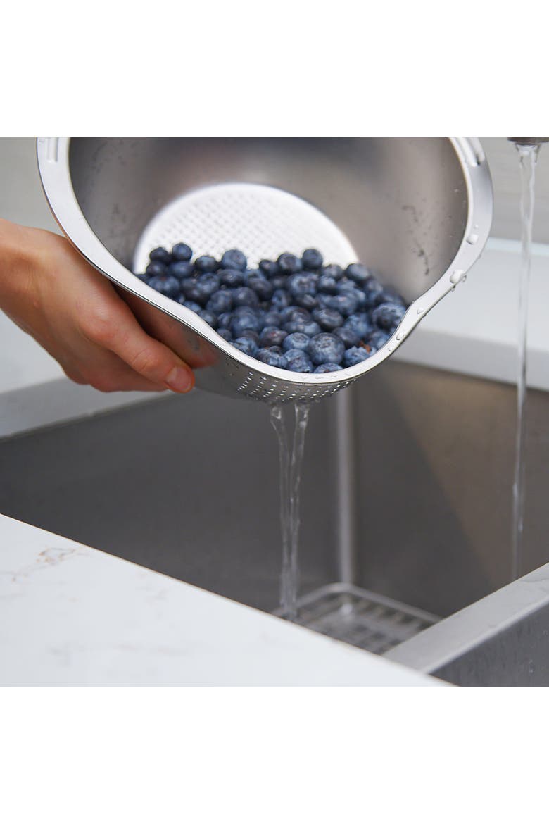 Rice Washer, Colander, and Strainer, Alternate, color, Metallic Silver