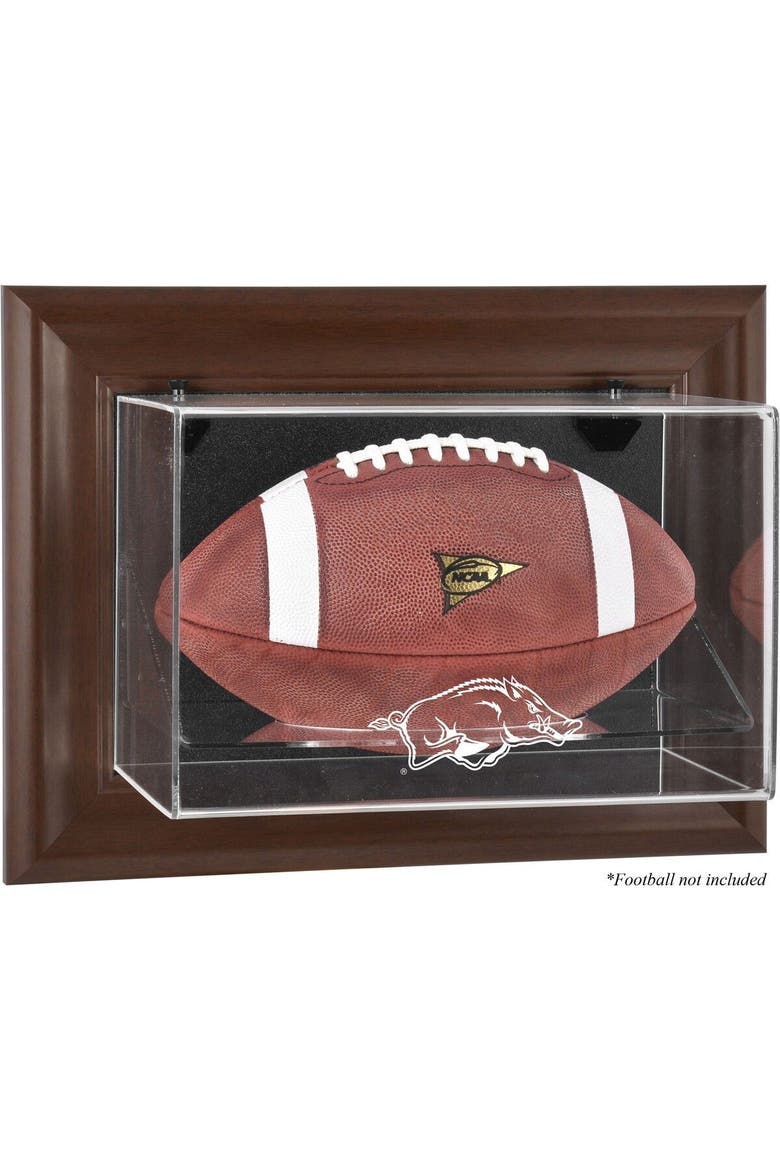 Arkansas Razorbacks Brown Framed Wall-Mountable Football Display Case, Main, color, Brown
