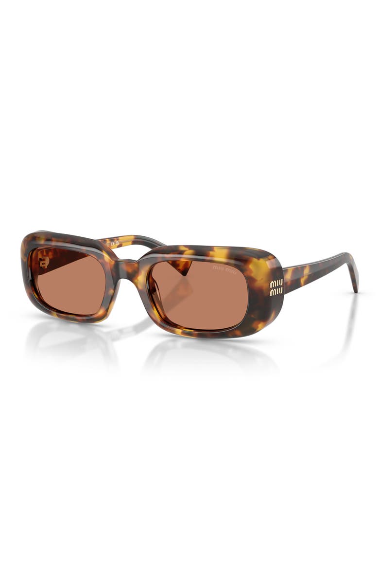 52mm Rectangular Sunglasses, Alternate, color, HONEY HAVANA / BROWN