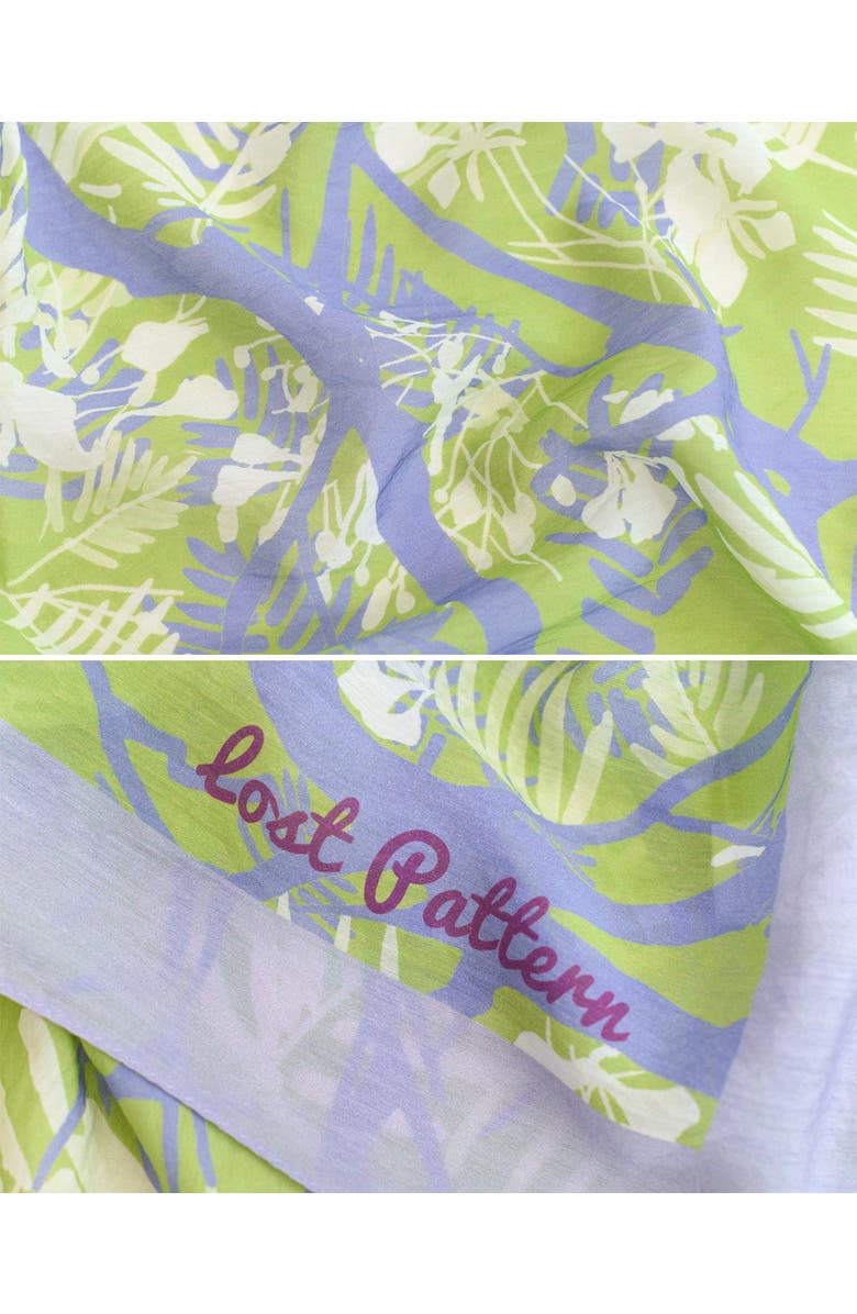 Lost Pattern NYC "Coco Dream" Beach Sarong Wrap, Alternate, color, Purple & Green