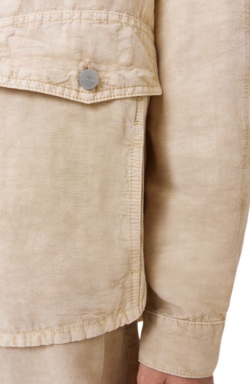 Allsaints Womens Sand Brown Hettie Oversized Linen-blend Shacket