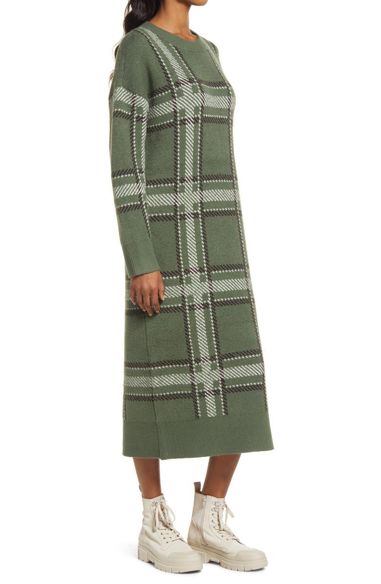 Treasure & Bond Plaid Long Sleeve Sweater Dress, Alternate, color, 