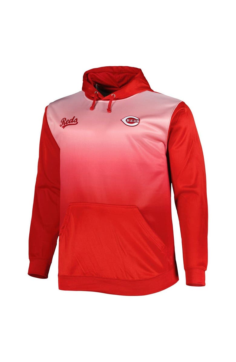 PROFILE Men's Red Cincinnati Reds Fade Sublimated Fleece Pullover Hoodie, Alternate, color, Red