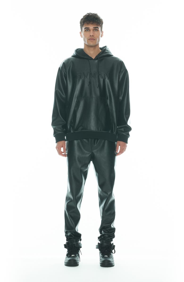 HVMAN Faux Leather Embossed Sweatshirt, Alternate, color,