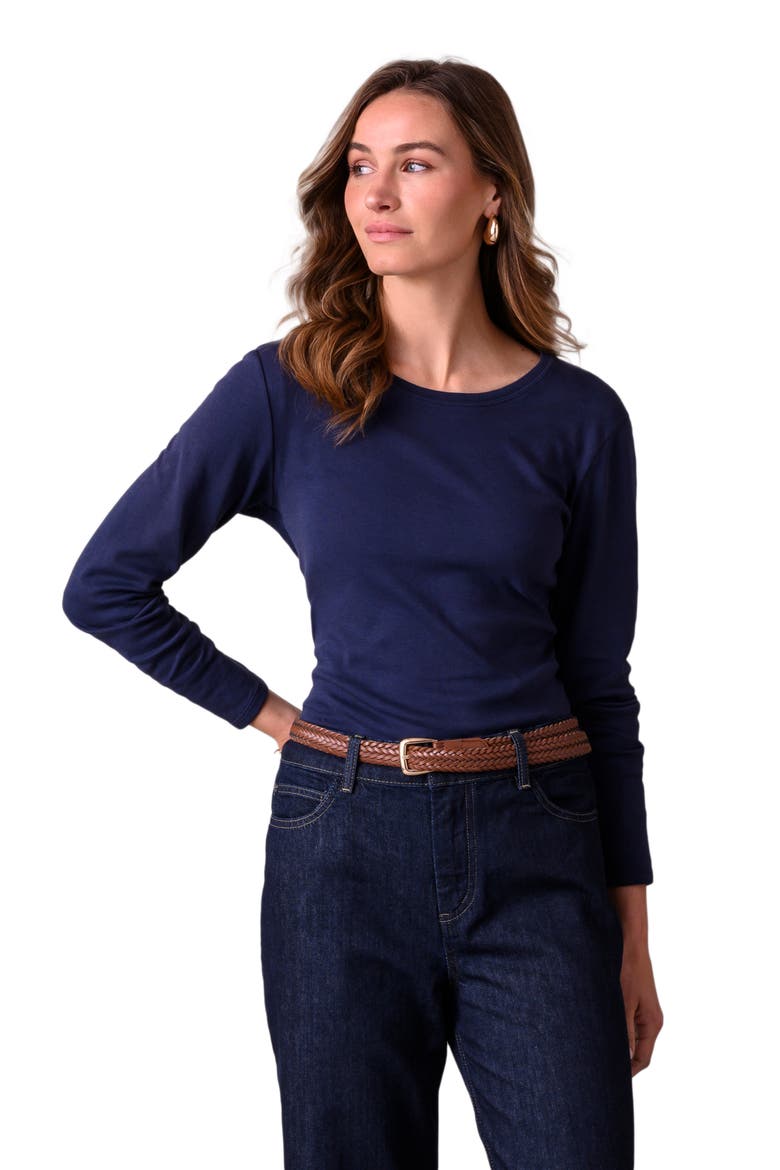 Long Sleeve Crew Neck T-Shirt, Alternate, color, Navy