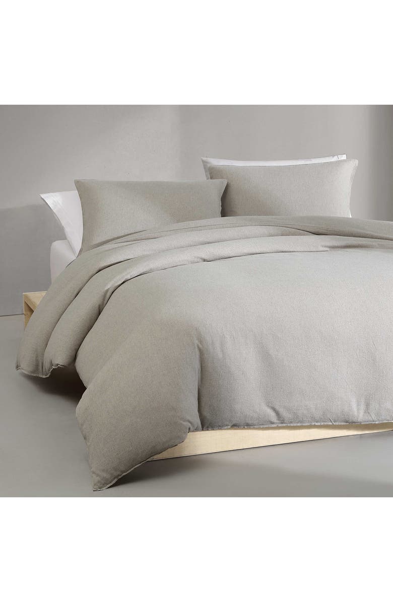 Calvin Klein Mélange Flannel Duvet Cover & Sham Set, Alternate, color, Natural