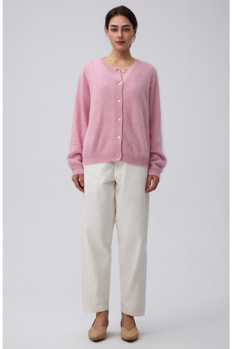 Brushed Wool-Blend Cardigan, Alternate, color, Vintage Pink