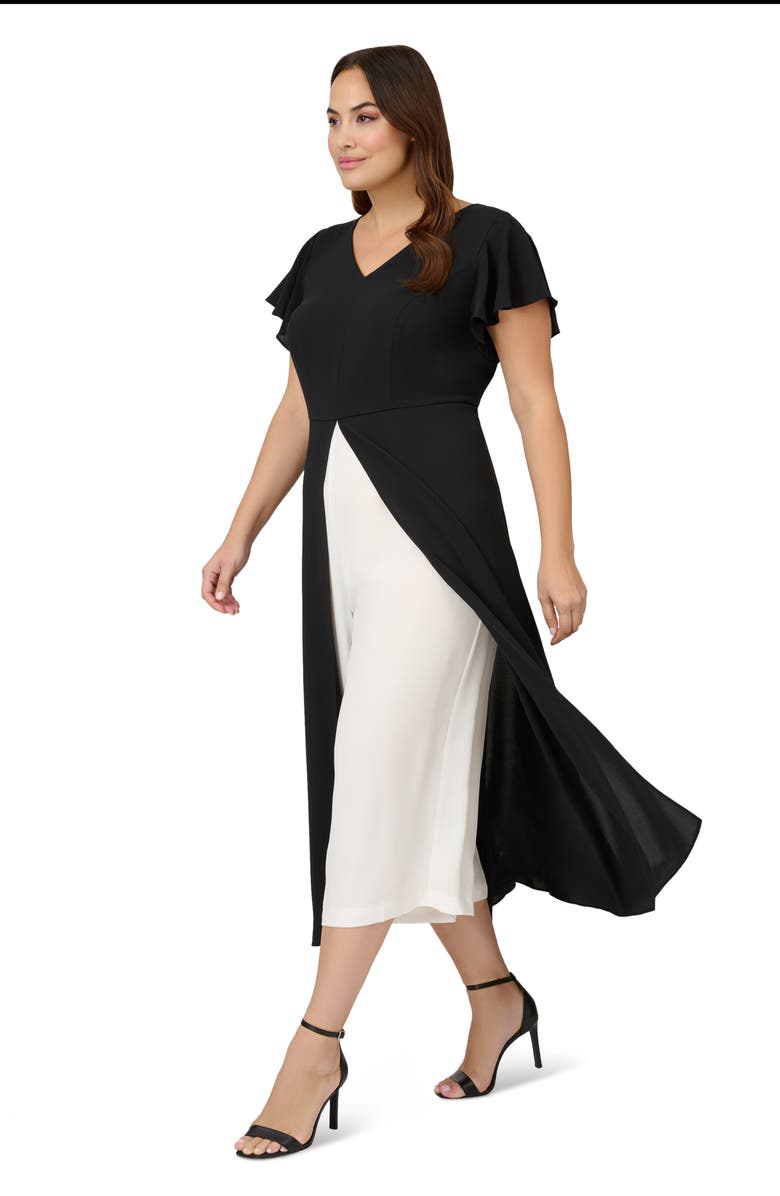 Adrianna Papell Crepe Overlay Jumpsuit, Alternate, color, 