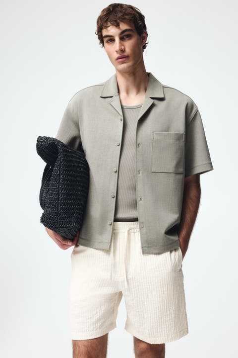 Relaxed-fit textured shorts