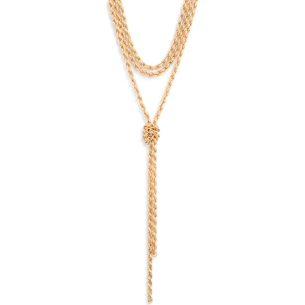 Nordstrom Rack Layered Knot Y-necklace In Gold